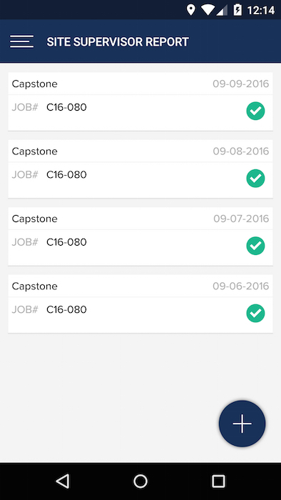 site supervisor report of the job reporting mobile app