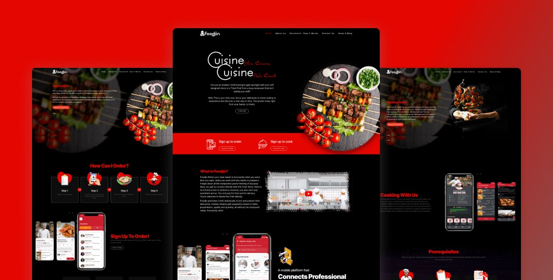 FoodJin website and mobile app