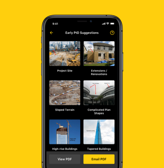 early Ptd Suggestions in fall prevention app in construction
